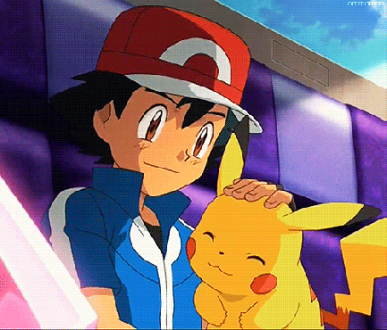 Hunger Games Anime edition pikachu and ash cute.gif